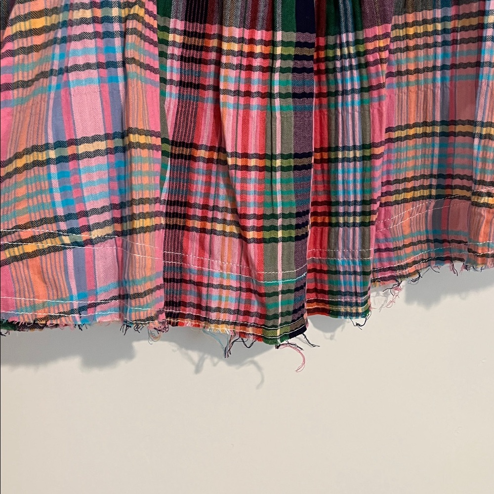 Anthropologie Pilcro Mixed Madras Flutter-Sleeve Blouse - Picture 7 of 13